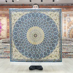 Display Chinese Price Kashmir Red Rugs And Handmade Elastic Cover Persian Loop Silk Carpet