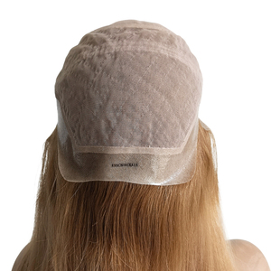 Base anteriore in pizzo di seta traducono rivestimento in pelle di colore biondo <span class=keywords><strong>veri</strong></span> <span class=keywords><strong>capelli</strong></span> umani vergini <span class=keywords><strong>parrucche</strong></span> da donna - Product Image 3