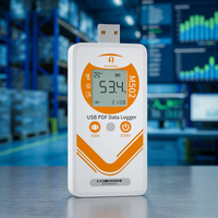 Moniteur professionnel T+H M502-TH : Rapport USB PDF/CSV avec graphique d'humidité pour la logistique de précision
