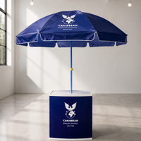 Stand d'exposition extérieur durable et économique en PP ABS réutilisable avec parapluie pour comptoir promotionnel