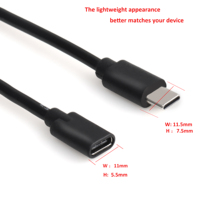 Câble de données USB Type-C mâle vers femelle avec blindage en nylon tressé, charge rapide 3A pour téléphone portable et ordinateur