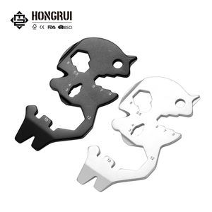 Hongrui llavero de acero inoxidable multiherramienta portátil sin óxido llave tornillo regla abrebotellas para supervivencia al aire libre escalada - Product Image 1