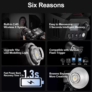 <span class=keywords><strong>Flash</strong></span> de Estudio Godox 5600K 200W 300W con Montura Bowen, <span class=keywords><strong>Serie</strong></span> MS, MS200V MS300V, Iluminación para Fotografía - Product Image 3