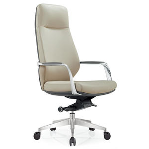 Chaises de bureau exécutives contemporaines de haute qualité en cuir véritable avec roulettes pivotantes et hauteur réglable - Product Image 1