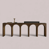 Console moderne en bois de chêne massif, table console de luxe de grande taille pour entrée, salon, meubles