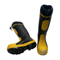 EN15090 Bottes en caoutchouc de pompier de bunker structurel OEM avec soutien de cheville renforcé et bandes réfléchissantes pour le sauvetage de structure