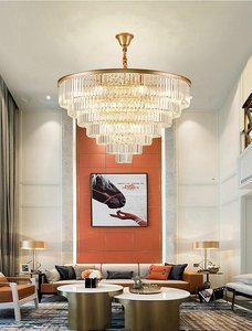 Moderne Luxus LED Pendel leuchte Kristall Lampe Kronleuchter für Hotel Wohnzimmer Villa-Kronleuchter & Pendel leuchten - Product Image 5