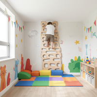 Mur d'escalade en bois pour enfants, intérieur/extérieur, inspiré de Montessori, réglable en hauteur, panneau d'escalade pour tout-petits, aire de jeu active