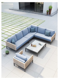 Canapé modulaire moderne en rotin PE de luxe, cour, jardin, multifonctionnel, salon, meubles d'extérieur, canapé - Product Image 2