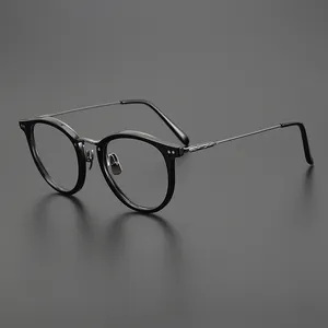Rugg kaliteli özelleştirilmiş el yapımı High End İtalya japon gözlük lüks Unisex kare gözlük çerçeve gözlük çerçeveleri
