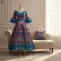 Kain renda dengan bordir Foil emas kain renda baru pakaian etnik Batik Afrika lilin emas scarveau tisu Dentelle Batik