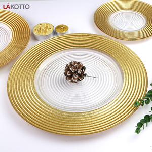 Placa transparente de cristal, placa redonda de carga dorada para decoración de boda, novedad - Product Image 3