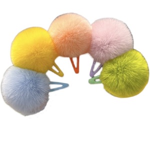 Grazioso accessorio per capelli laterali piccoli pompon Mini mollette per bambini forcine per capelli soffice fermaglio per capelli a sfera per frangia peli del bambino - Product Image 5