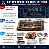 Solution tout-en-un pour équipement de cuisine de food truck, équipement de restauration en acier inoxydable pour remorque alimentaire mobile