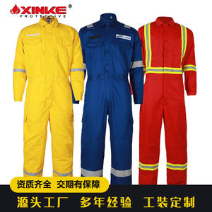 Overoles Ignífugos Xinxiang de Algodón 240Gsm, Color Azul Brillante y Rojo, Ropa de Trabajo para Ferrocarriles e Industrias Eléctricas, Ropa de Seguridad - Product Image 4