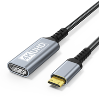 Câble Mini HDMI vers HDMI Ultra HD 4K 60Hz 2.0 Mâle Bidirectionnel en Nylon Tressé Compatible avec MacBook Xbox PS5 Smart TV PC