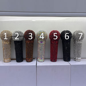 ファンキーな女性用メタルマイク型ダイヤモンドラインストーンクリスタル付き女性用独身最後のパーティー用財布、イブニングプロム用ステートメントクラッチバッグ - Product Image 5