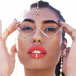 Gafas de Sol de Diamantes Retro de Lujo 2021 con Logotipo Personalizado, Gafas de Sol Femeninas con Protección UV400 y Pedrería, Monturas Triangulares para Mujer - Product Image 2