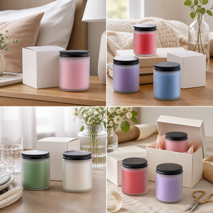 Bougie parfumée en cire de soja de 200 g dans un bocal en verre avec boîte cadeau - Product Image 4