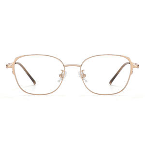 Monturas de Gafas Ovaladas para Mujer Danyang Z026, Titanio Puro, Ligeras, Montura Completa, Lentes de Plástico, Borde Dorado - Product Image 4