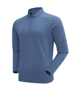 Vente en gros Sweat-shirt à manches longues pour homme, vêtements de fitness chauds, demi-col zippé, sport, automne et hiver, polaire pour homme adulte - Product Image 2