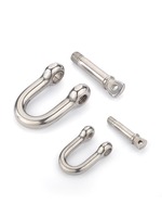 Manille en D robuste en acier inoxydable de qualité marine avec goupille à vis, manille de levage pour chaîne de gréage de bateau