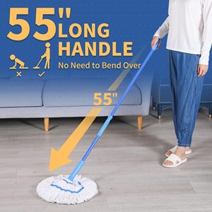 <strong>Self</strong> <strong>Wringing</strong> <strong>Mop</strong> For Floor Cleaning Long Handled Twist <strong>Mop</strong> With 2 Microfiber Washable Heads For Kitchen Hardwood Home Office - Product Image 4