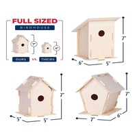 12 nichoirs en bois-Ensemble d'arts et d'artisanat en vrac pour enfants pour filles et garçons-12 kits de nichoirs en bois non finis bricolage