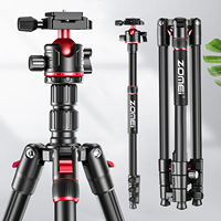 Trípode Profesional de Aluminio ZOMEI para Fotografía, Retráctil, Multifuncional, Impermeable, con Anillo de Luz, Caja de Luz para Fotos, Micro