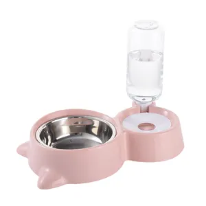 Mangiatoia per animali domestici 2 in 1 Design antiscivolo con mangiatoie rosa per cani mangiatoia per animali domestici in plastica