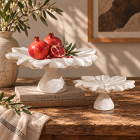 Ensemble de bols à fruits en céramique crème avec un design sculptural cannelé, bols décoratifs pour la décoration moderne de la maison