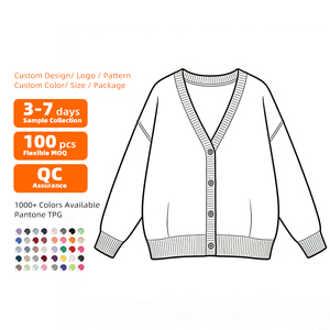 Cardigan Lavorato a Maglia da <span class=keywords><strong>Donna</strong></span> <span class=keywords><strong>Oversize</strong></span> con Scollo a V, Maglione Invernale a Maniche Lunghe - Product Image 5