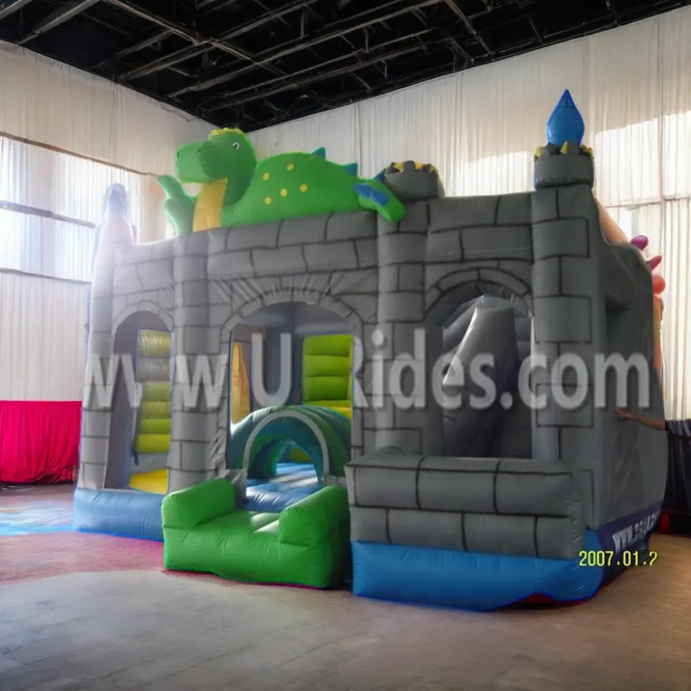O castelo inflável inflável do dragon animal do corrediça da moonwalk casa para venda