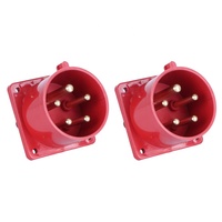 Prise femelle industrielle fixe IP44 5 broches 3 phases 380V 32A prise d'entrée d'appareil à montage sur panneau