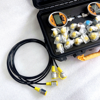 Testeur de jauge de pression hydraulique d'excavatrice Offre Spéciale 3/4/5 jauges ensemble de jauge numérique d'excavatrice avec connecteurs en T