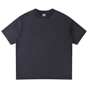 Camisetas lavadas en blanco para hombre, camisetas de manga corta lavadas con ácido de algodón 100% personalizadas - Product Image 1