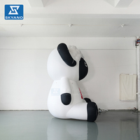 Modèle de personnage de dessin animé gonflable personnalisé en noir et blanc, en forme de chèvre, pour la promotion de marque en extérieur, les événements publicitaires et la décoration