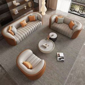 Ensemble de canapés de bureau avec table basse en cuir PU, éponge haute densité, confortable, mobilier commercial pour salon - Product Image 4