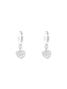 Pendientes colgantes de circonita con corte de corazón a la moda, chapados en platino, para mujer, joyería de fiesta - Product Image 1