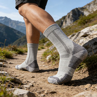 Chaussettes en laine mérinos épaisse pour hommes, chaussettes de randonnée rembourrées, chaussettes de travail en plein air pour hommes
