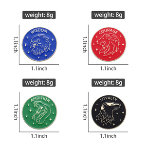 4 Badges de style Courage Loyauté Ambition Sagesse Épingles en émail Badges inspirants Broches de revers Bijoux Cadeaux pour enfants Amis - Product Image 6