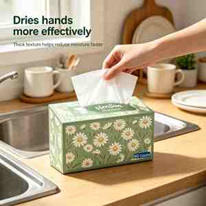 Serviettes en papier jetables pour les mains, mouchoirs pour le visage, version épaisse, lingettes non tissées jetables dans les toilettes - Product Image 5