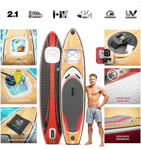 Planche de <span class=keywords><strong>paddle</strong></span> <span class=keywords><strong>gonflable</strong></span> double couche 10'6'' pour observation sous-marine, SUP, planche de surf, caméra d'<span class=keywords><strong>action</strong></span>, siège de kayak, sac à roulettes, EVA/PVC - Product Image 3