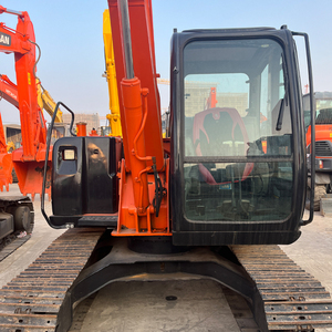 Excavadora de cadenas amarilla Hitachi, miniexcavadora hidráulica con cabina y orugas, motor Yanmar de 110 kW de potencia, alta capacidad de excavación - Product Image 4