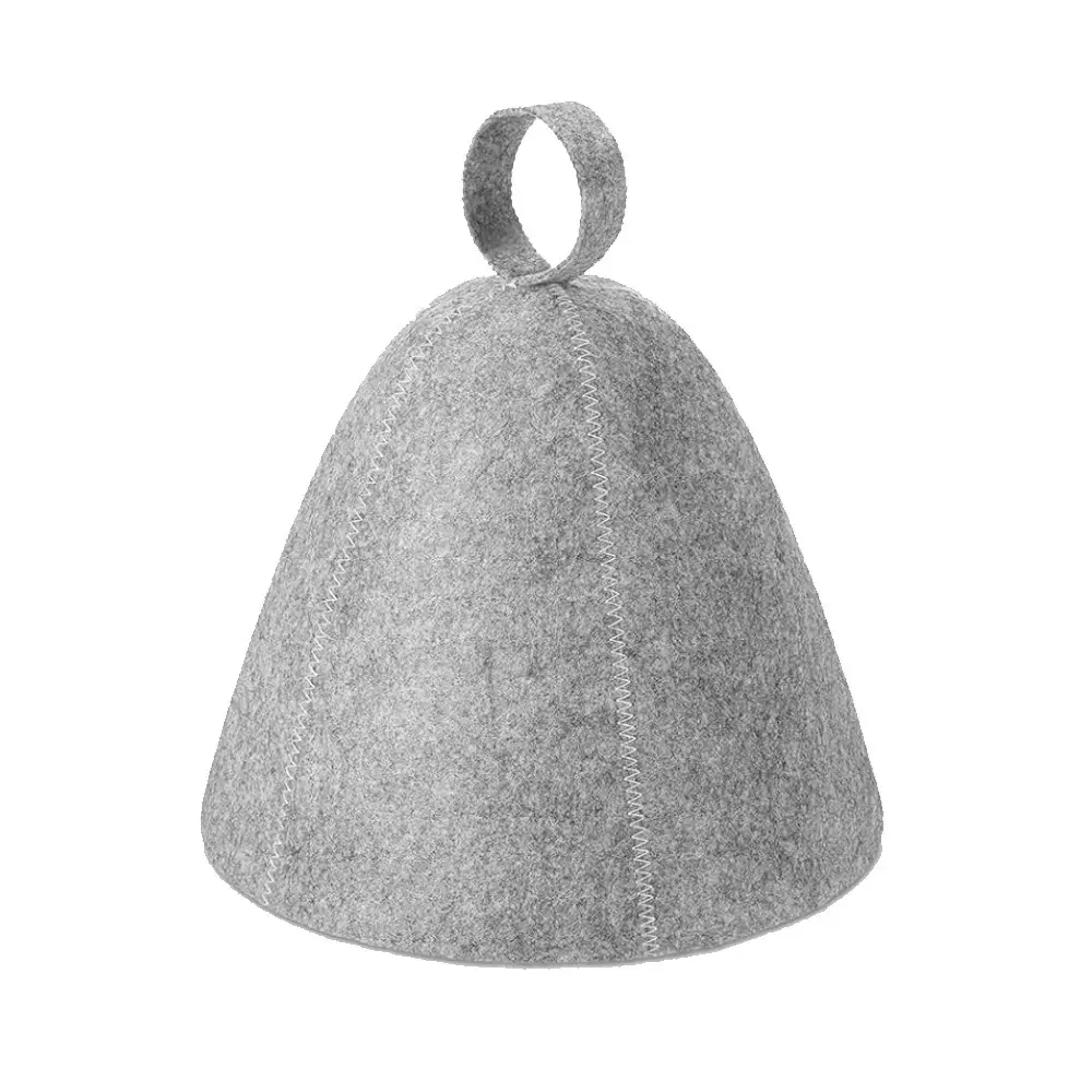Pumeng Factory Direct Simple Grey Felt Shower Cap Hot Spring Bath Sauna Hat Fashionable and Absorbent Dry Hair