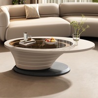 Table Basse Électrique Moderne Simple en Bois avec Plateau en Marbre et Meuble TV Design – Mobilier de Salon Haut de Gamme Luxe Facile à Nettoyer