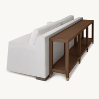Sassanid OEM Francia Siglo 19 París Sala de estar de lujo Graydon Caramel Shagreen Sofá Consola trasera Mesa 96"