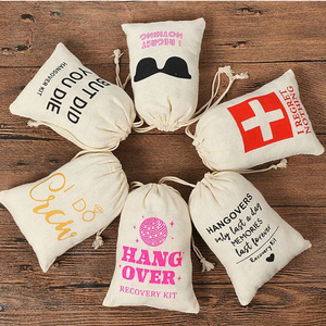 Bolsa Grande de Lona con Cordón y Logotipo, Bolsas de Muselina Reutilizables con Cordones para Compras y Almacenamiento, Bolsas de Lona de Algodón Natural - Product Image 5