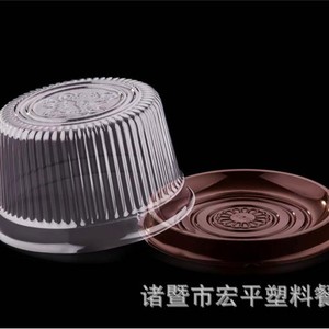 Boîte alimentaire ronde Kohei 16x9cm, hermétique, transparente, en plastique, pour gâteaux, sushis, pâtisseries - Product Image 3
