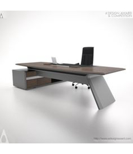 Escritorio de Oficina de Piedra Artificial de Diseño Contemporáneo Personalizado CANDU, Acabado Brillante, Enchufe Emergente Inalámbrico, 10 Años de Garantía - Product Image 1